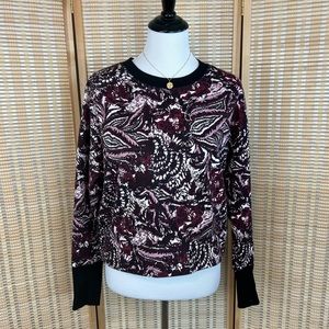 Joie Sporty Maroon Paisley Leaf Pullover